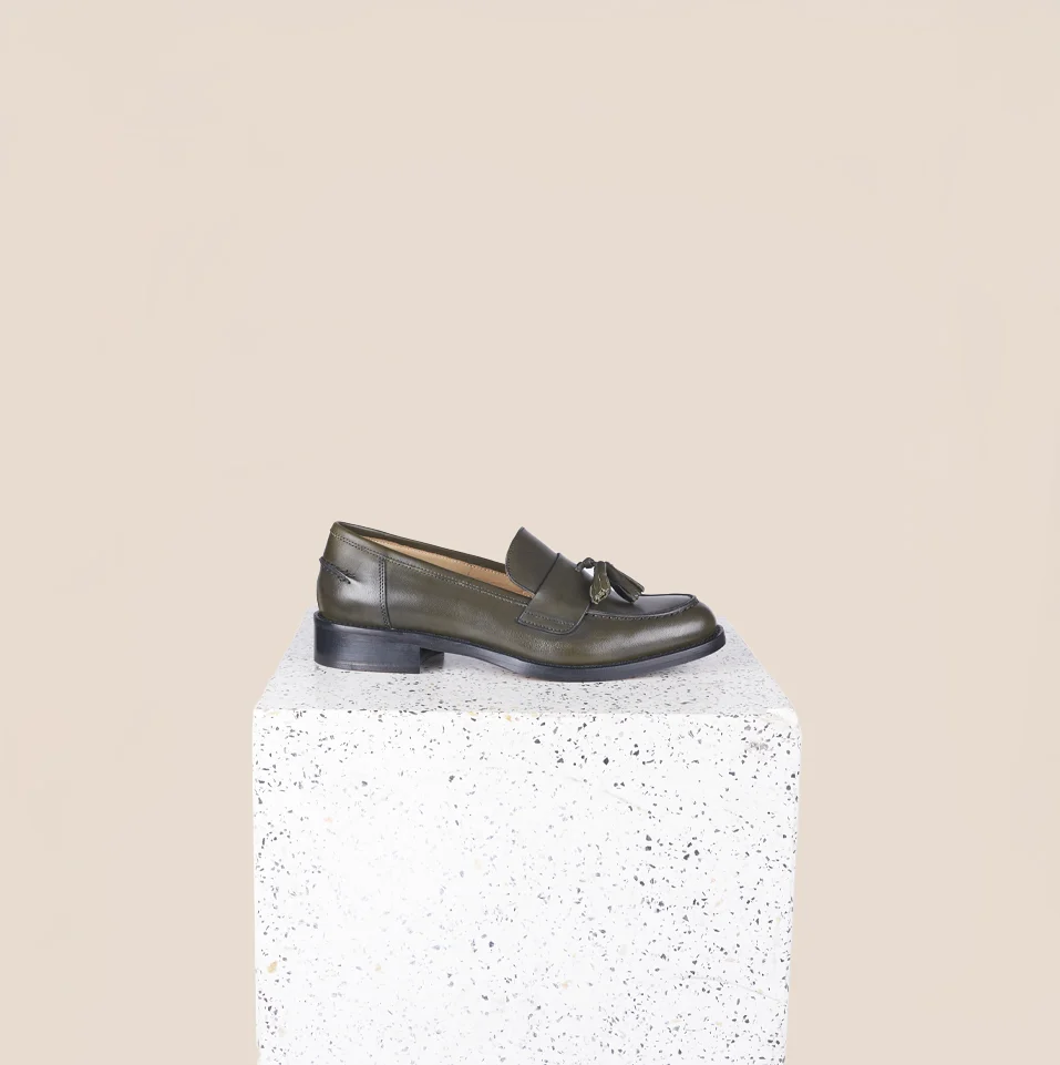 Aosta Tassel - Olive Leather - Image 3