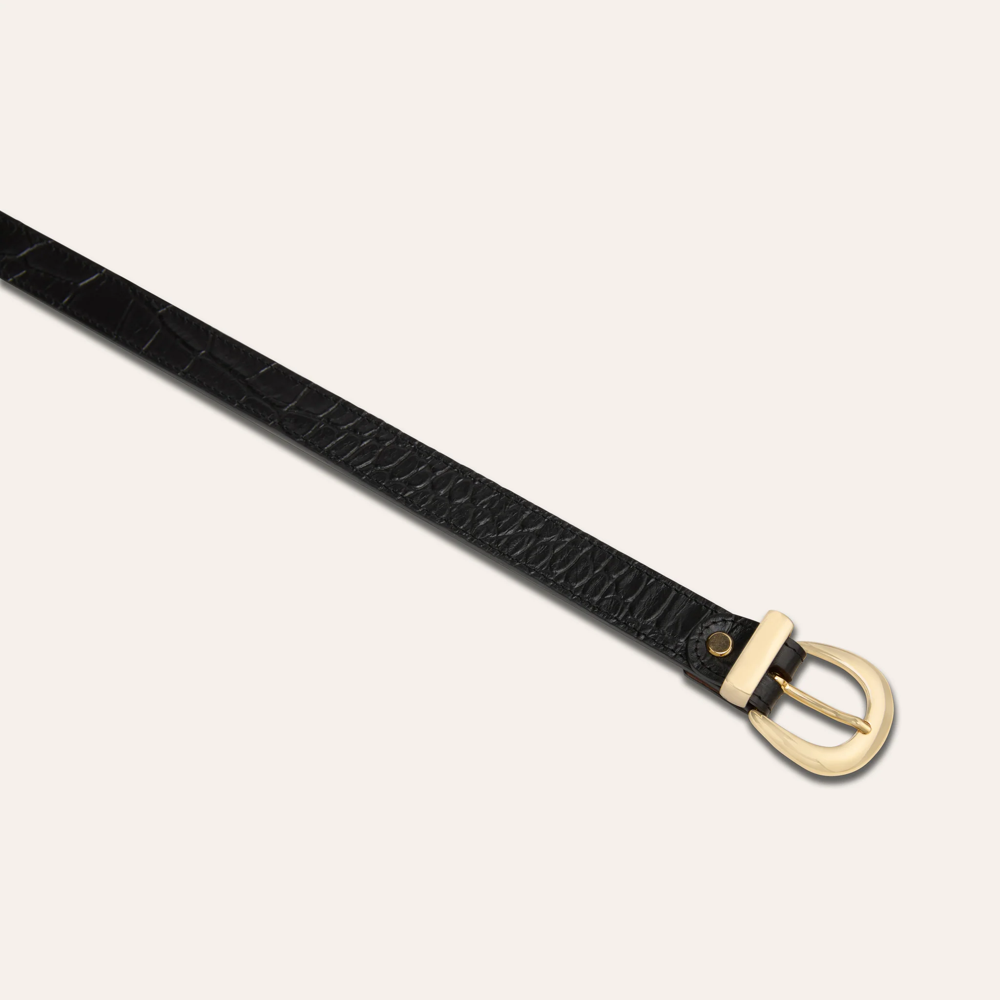 Belt - Gold Buckle Black Croc - Image 2