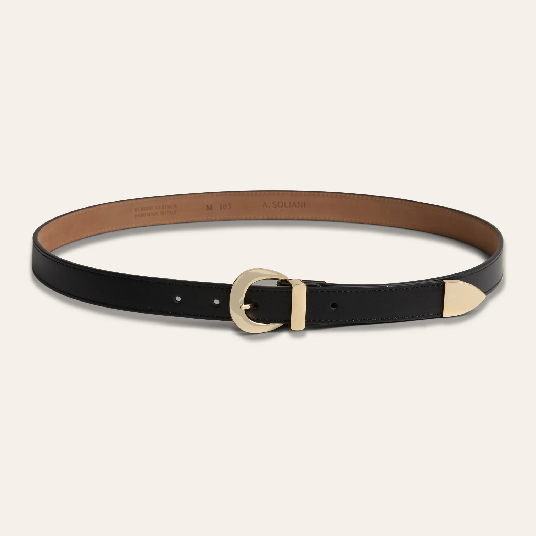 Belt - Gold Buckle Black Leather