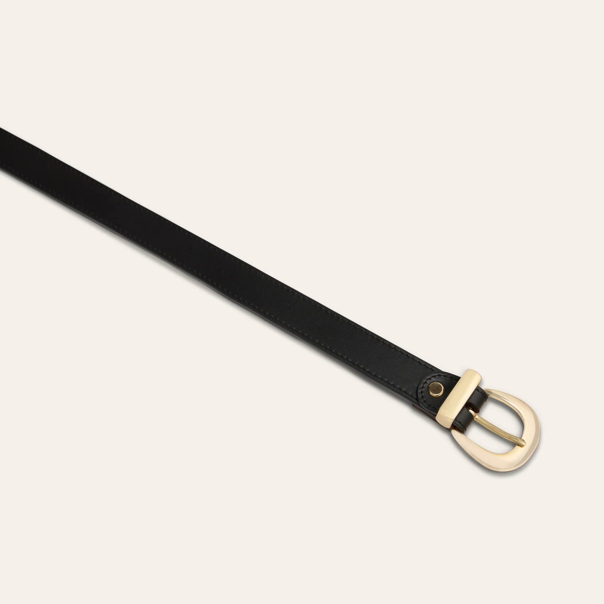 Belt - Gold Buckle Black Leather - Image 2