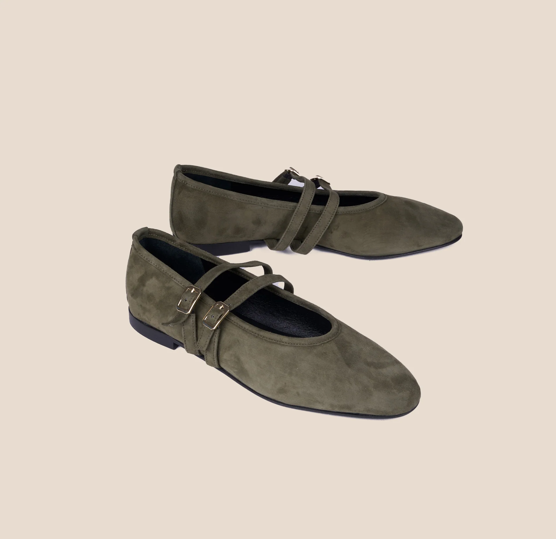 Cori 2 Buckle - Army Green Suede