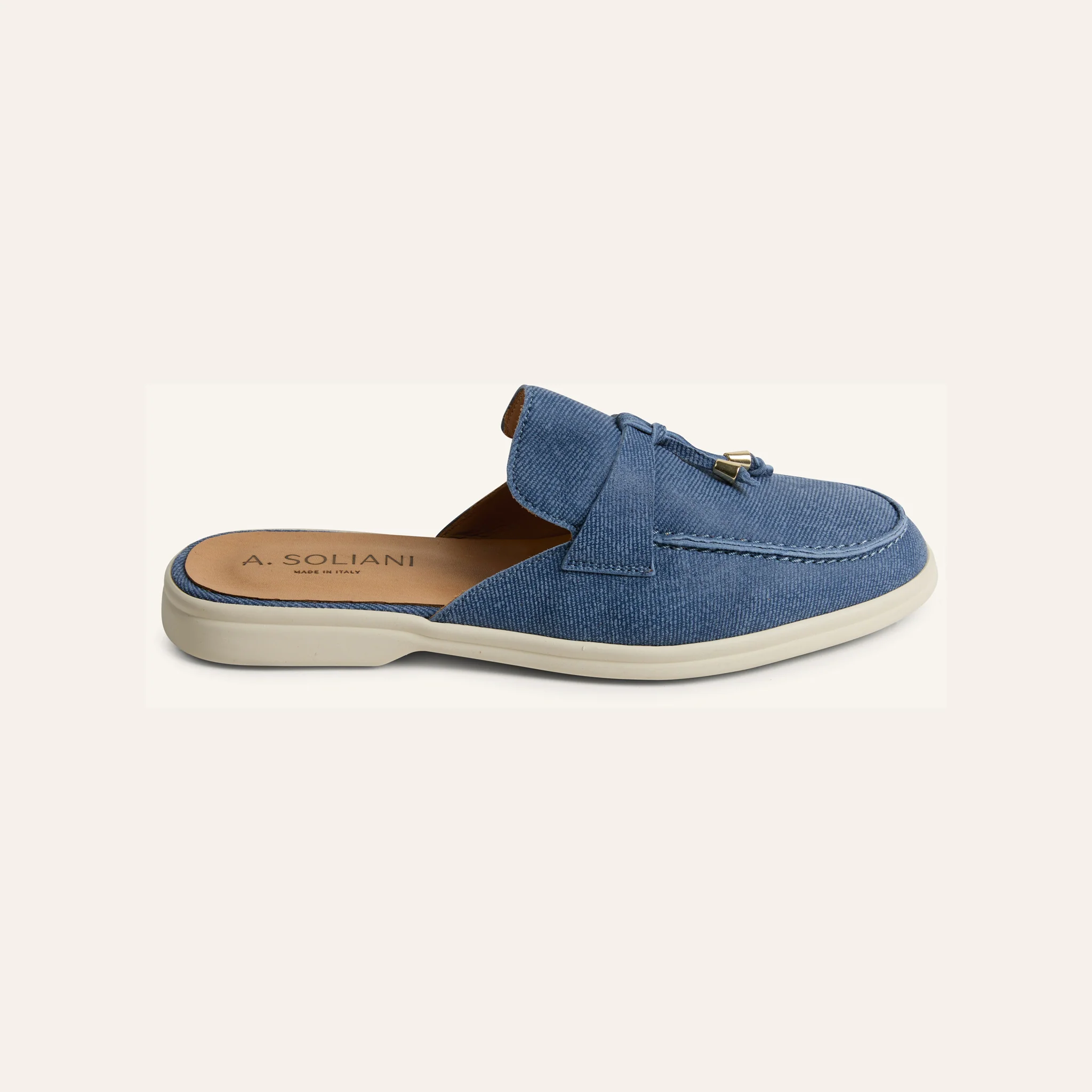 Lisa Slide Sneaker Tassels - Dark Denim Suede - Image 3