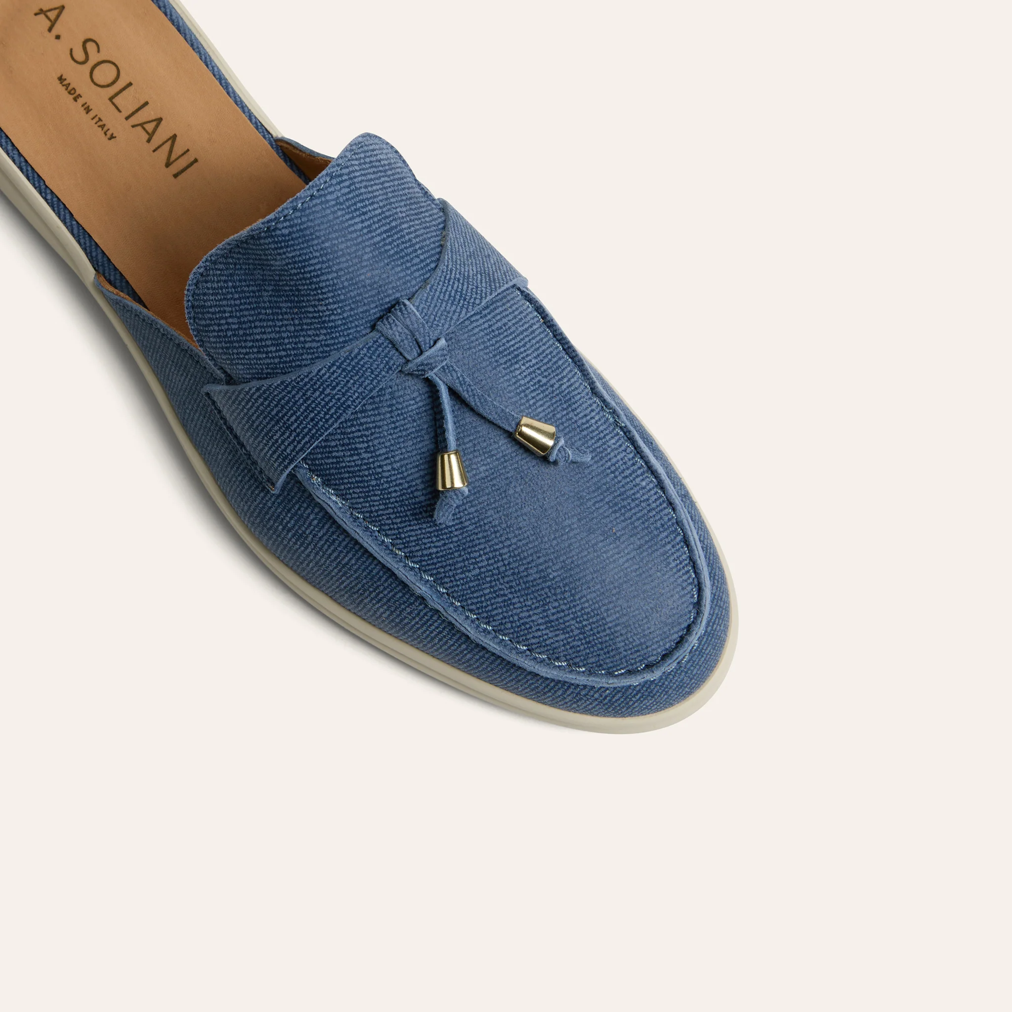 Lisa Slide Sneaker Tassels - Dark Denim Suede - Image 7