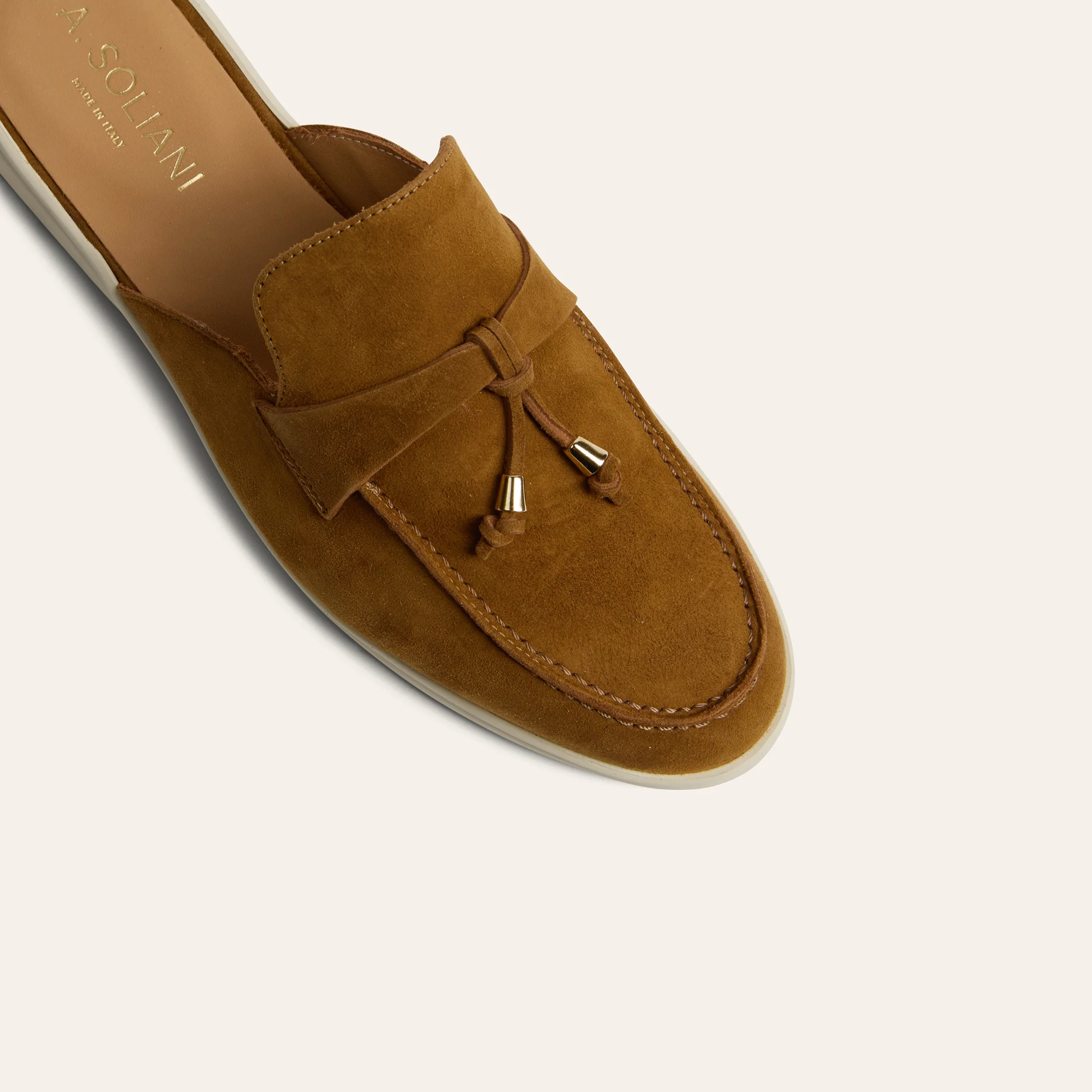 Lisa Slide Sneaker Tassels - Bronze Suede - Image 8
