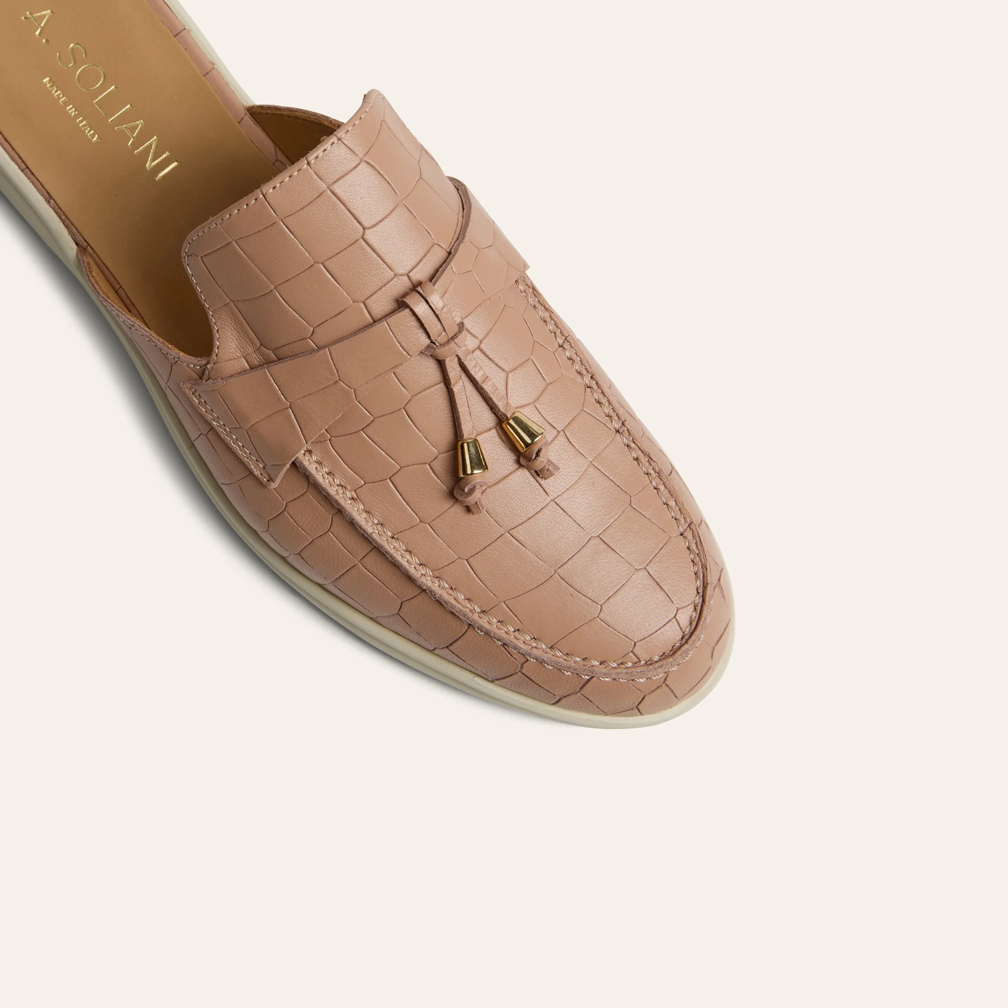 Lisa Slide Sneaker Tassels - Nude Croc - Image 6