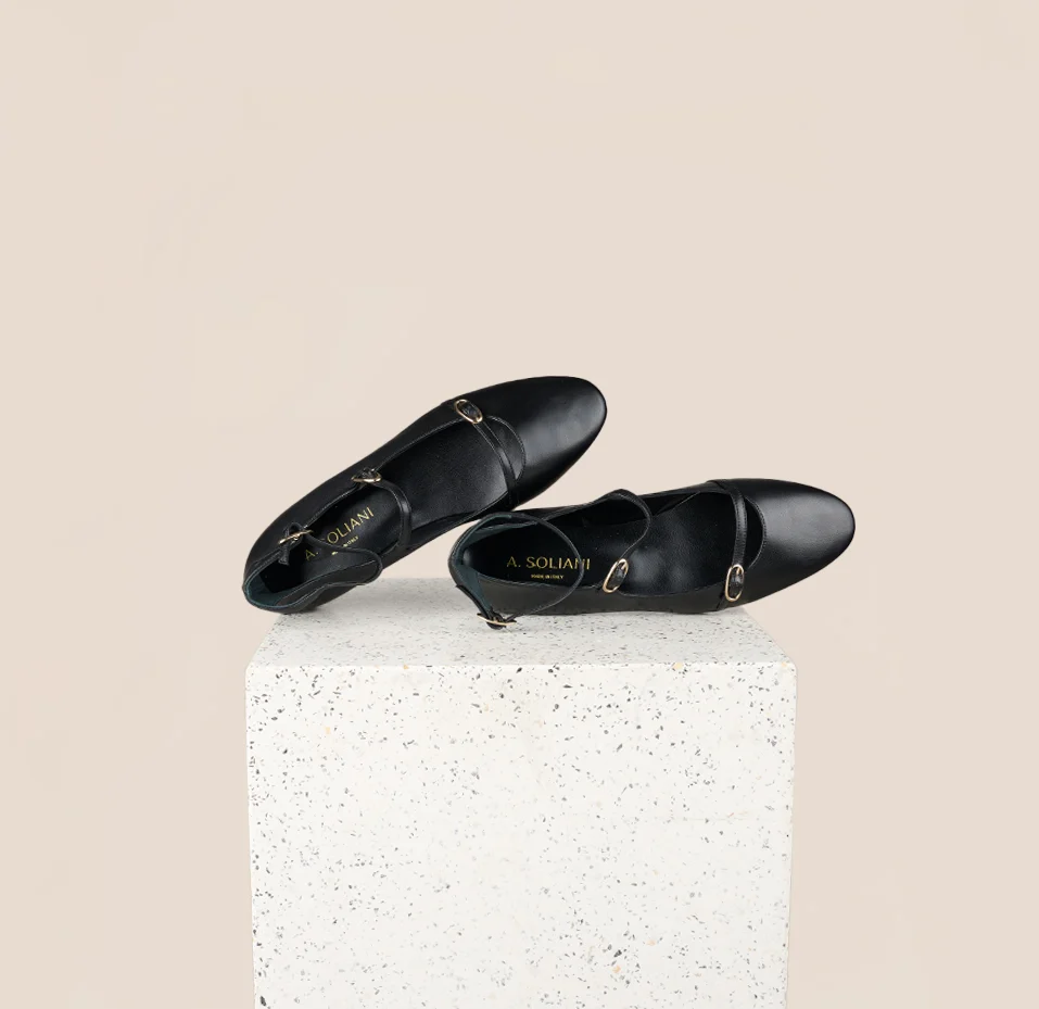 Nola Almond - Black Leather - Image 2