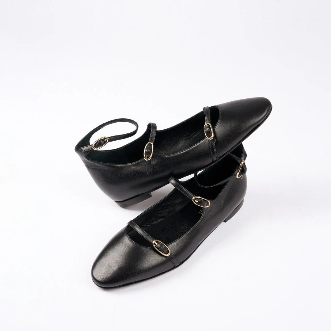 Nola Almond - Black Leather - Image 4