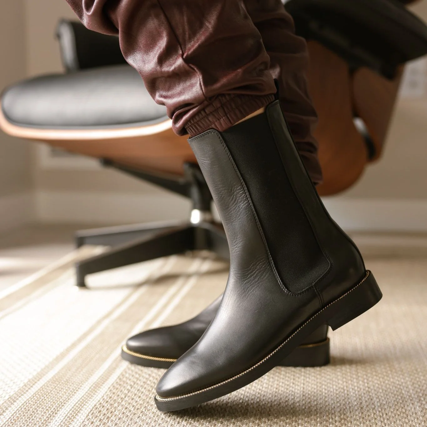 Pavia Tall - Black Leather - Image 2