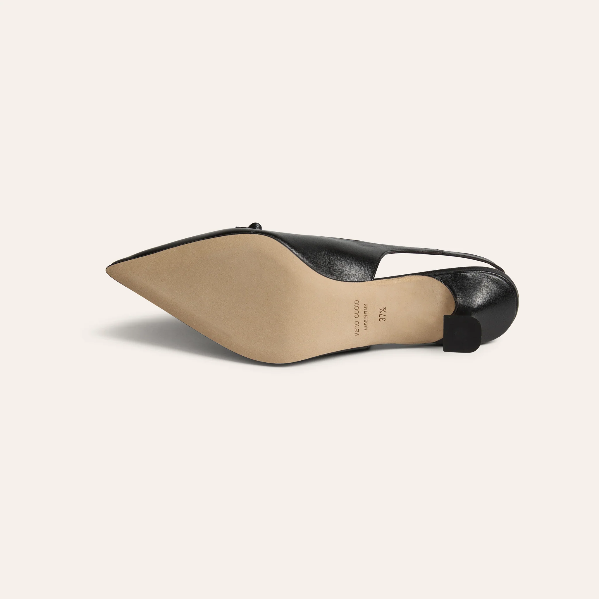 Pescara - Black Leather Kitten Heels - Image 6