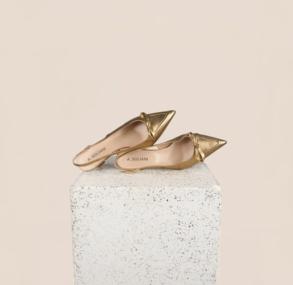 Pescara - Gold Foil Kitten Heels - Image 2