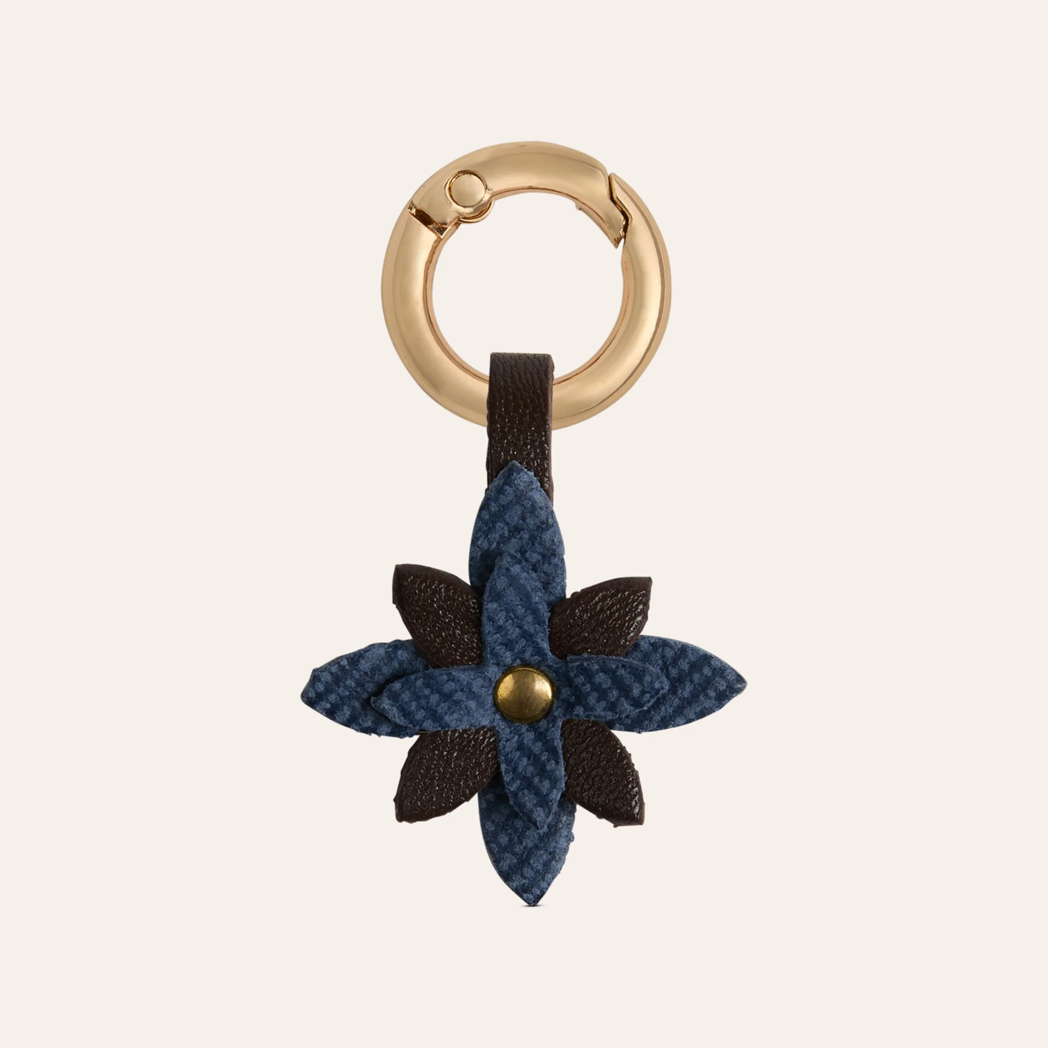 Star Shoe Charm - Dark Denim/Chocolate Leather